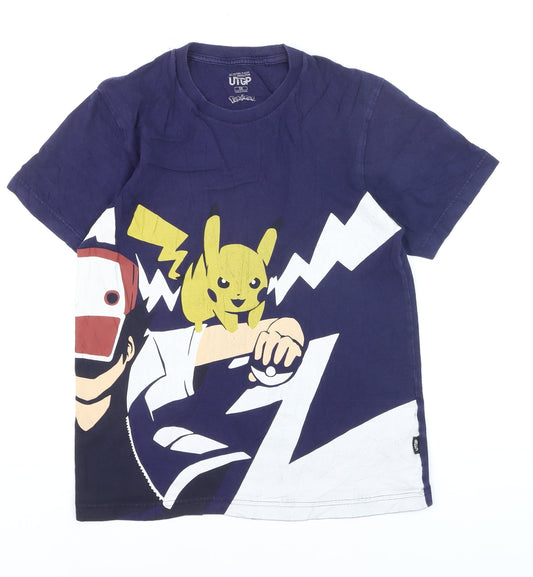 UTGP Pokémon Boys Navy Blue XS Graphic Print T-Shirt Pikachu Design