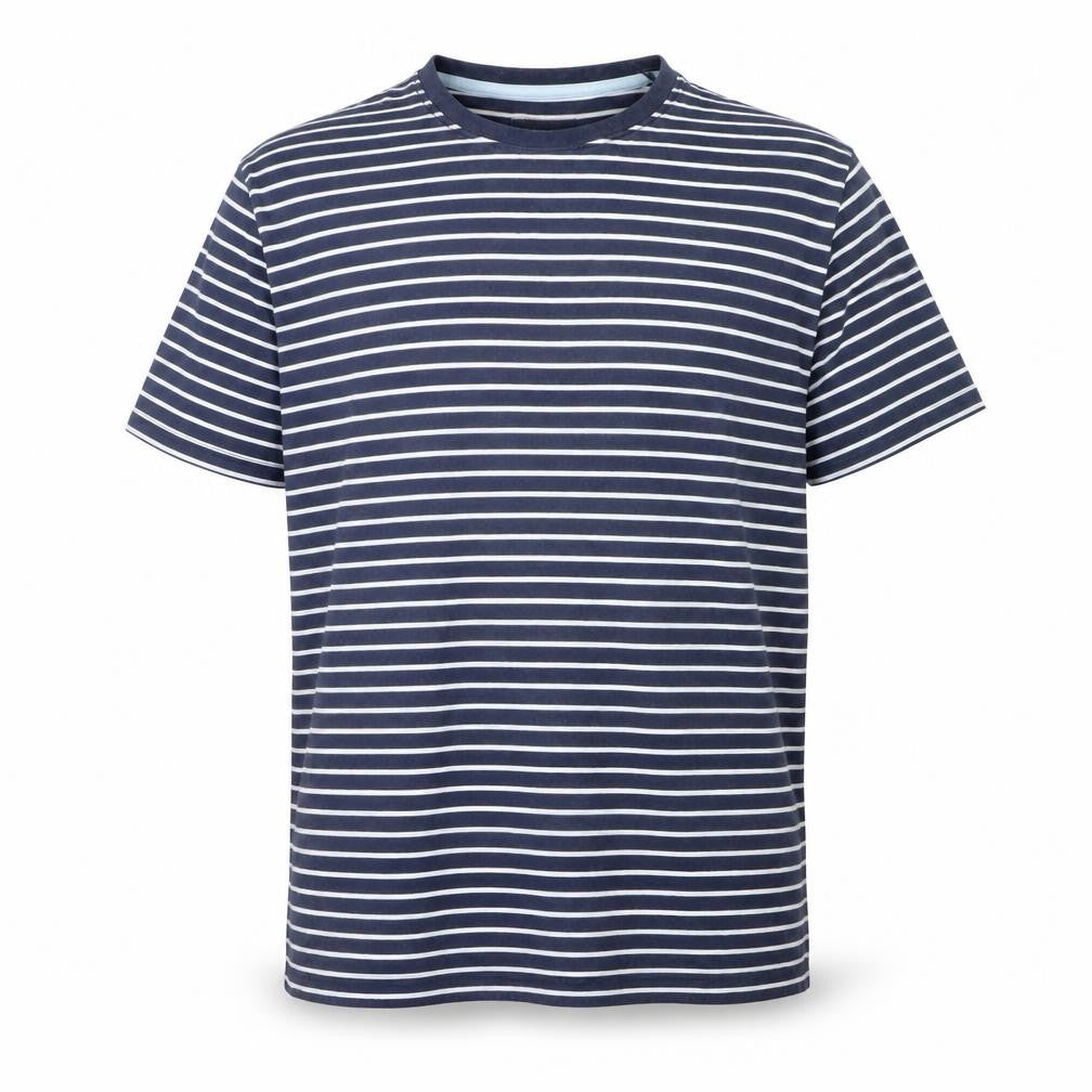 Mountain Warehouse Men's Blue Striped Cotton Crew Neck T-Shirt L