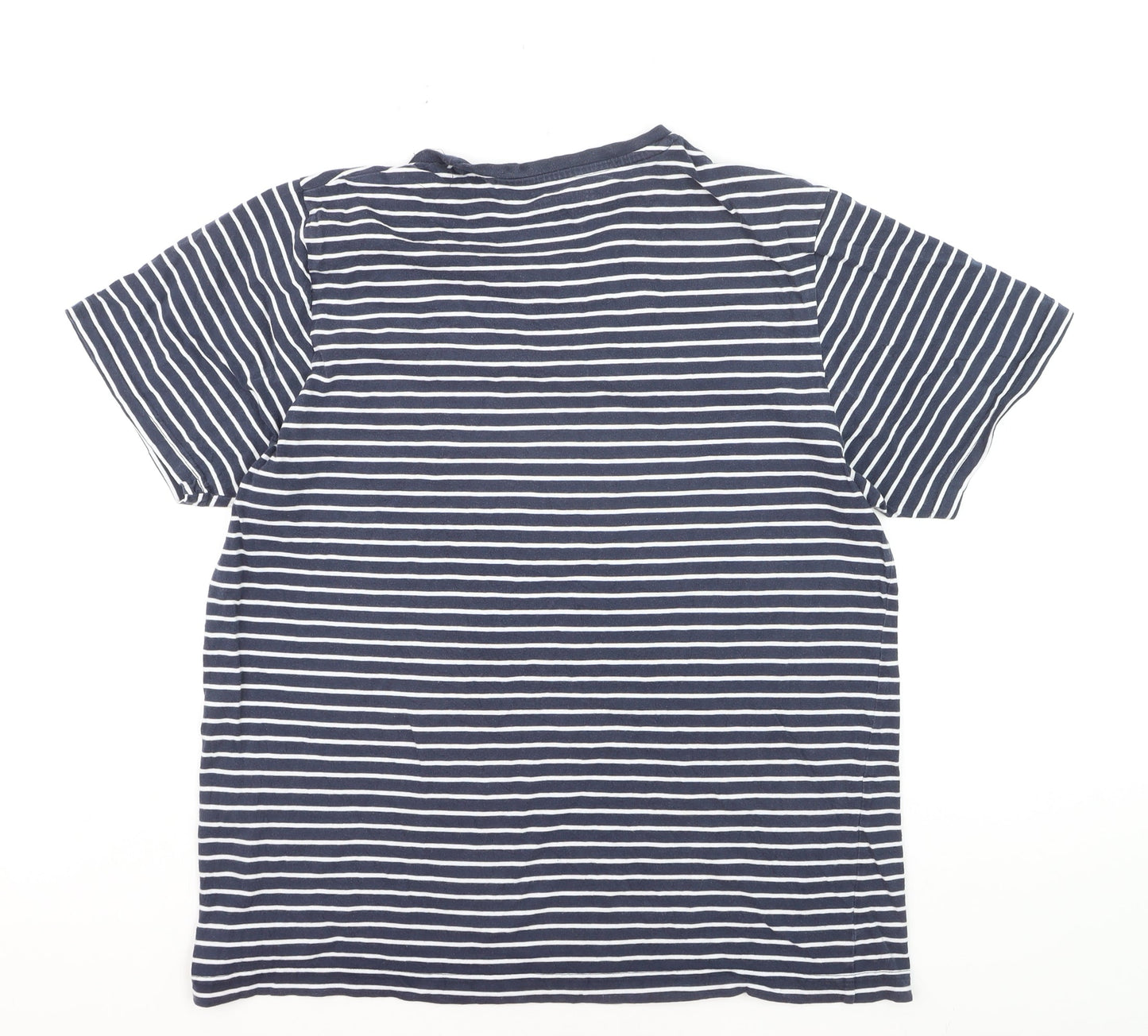 Mountain Warehouse Men's Blue Striped Cotton Crew Neck T-Shirt L
