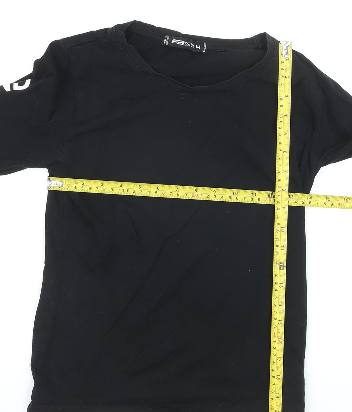 FB Sister Boys Black Long Sleeve Graphic T-Shirt Size M Casual Jersey Top