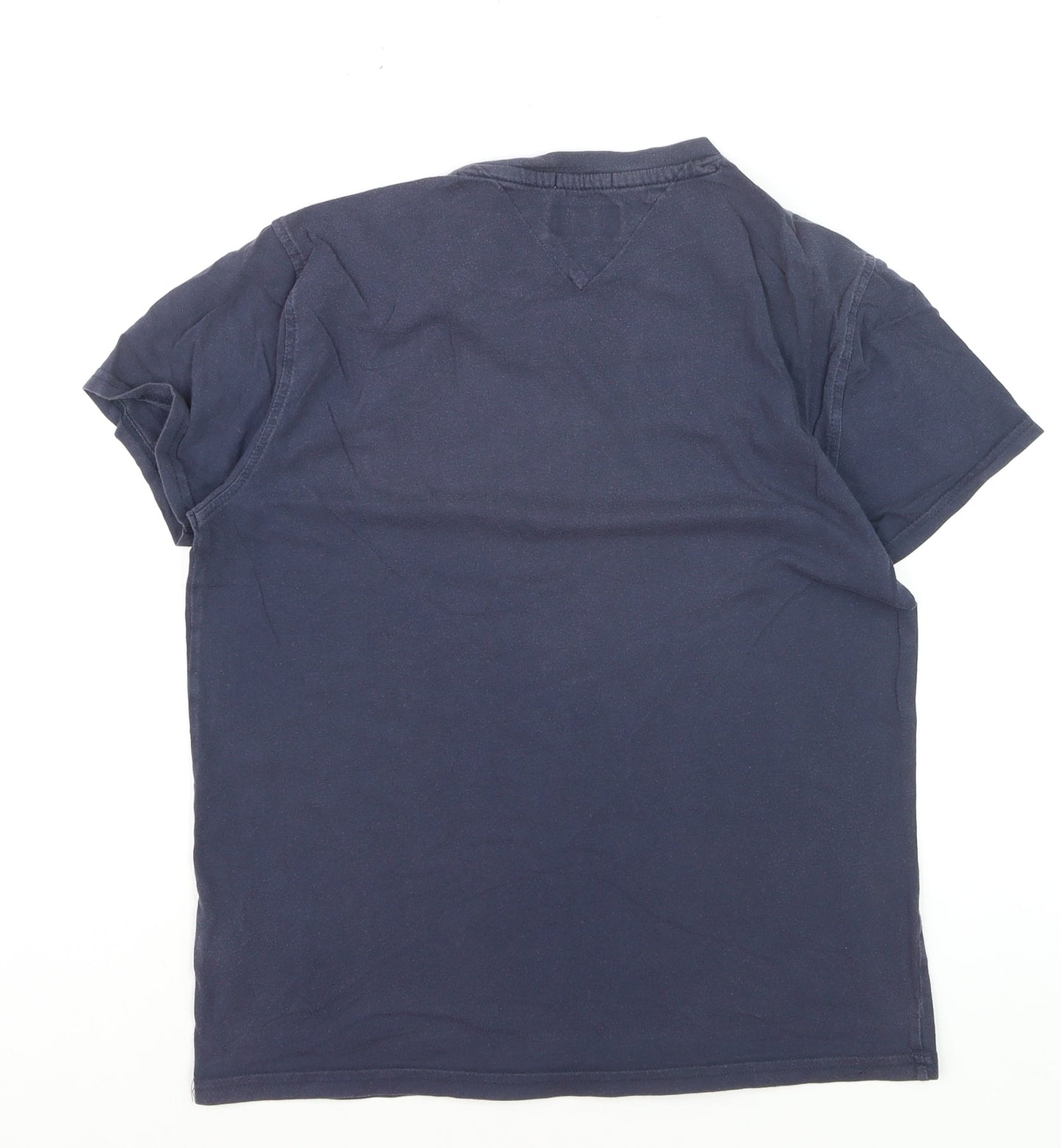 Tommy Jeans Men Blue XS Regular Fit Cotton Crew Neck T-Shirt