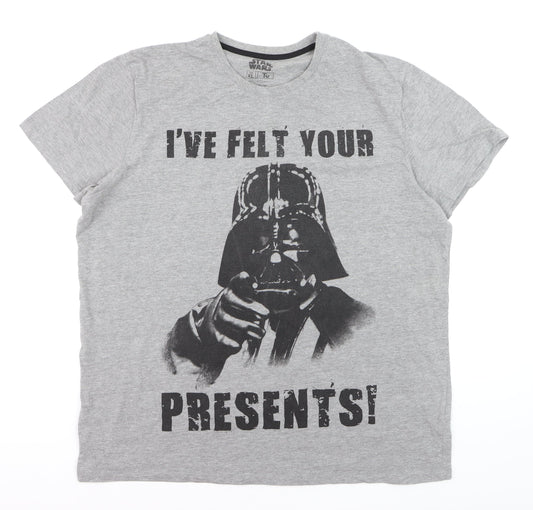 Tu Star Wars Men’s Grey XL Darth Vader Funny Graphic T-Shirt