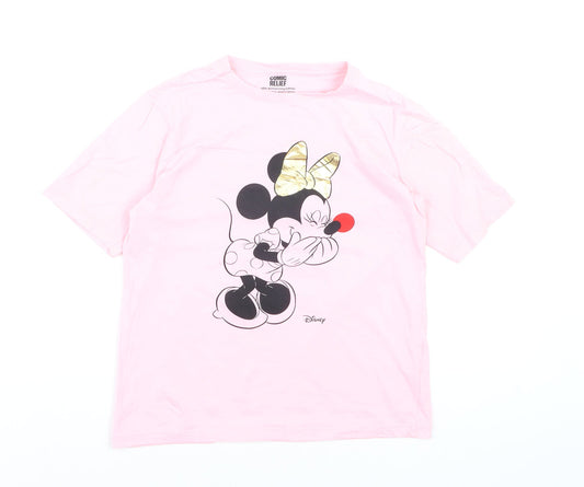 Disney Comic Relief Girls Pink Minnie Mouse T-Shirt 11-12 Years
