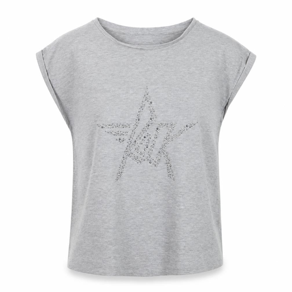 Sonder Studio Women's Grey Beaded Star T-Shirt Size S