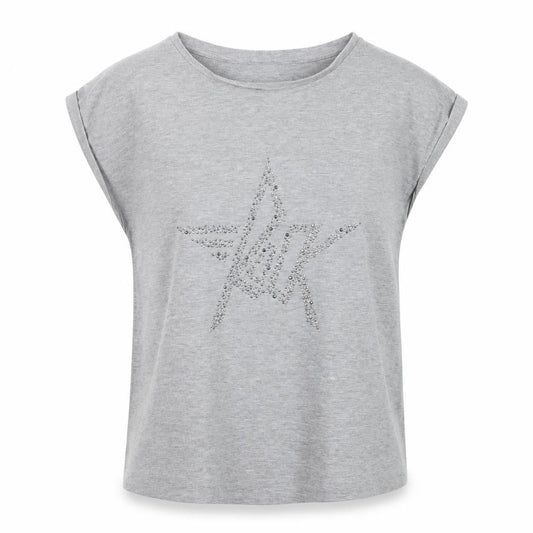 Sonder Studio Women's Grey Beaded Star T-Shirt Size S