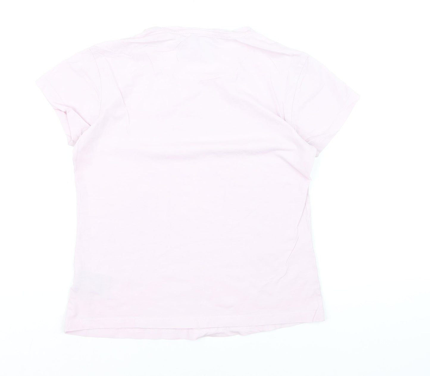 John Richmond Women's Pink XS Cotton Stretch Crew Neck T-Shirt
