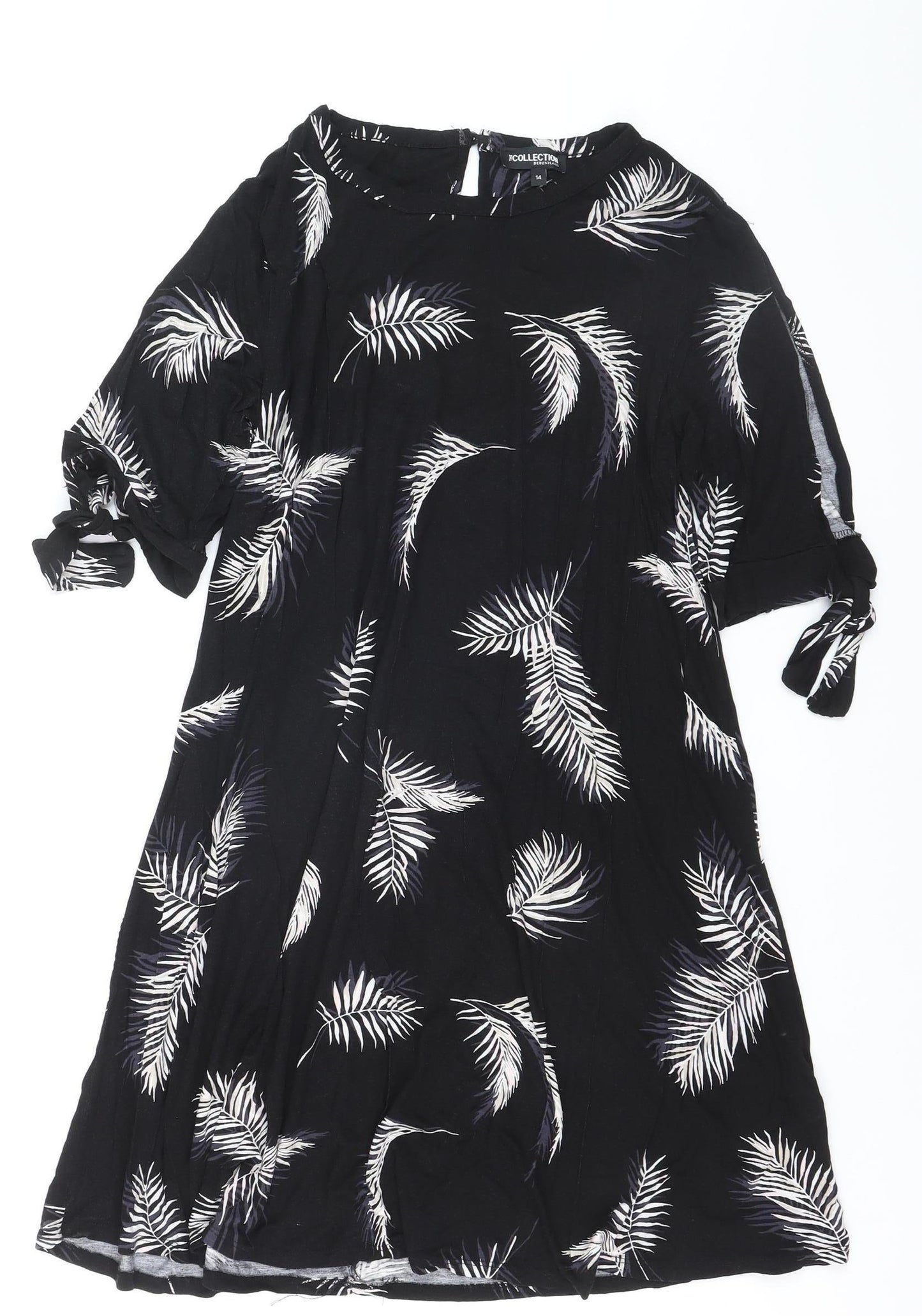 Debenhams Women’s Black Tropical Print Shift Dress Size 14
