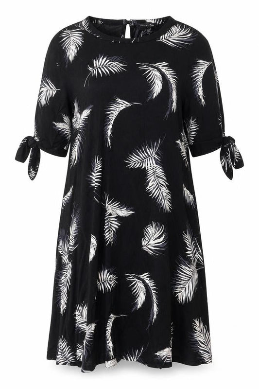 Debenhams Women’s Black Tropical Print Shift Dress Size 14