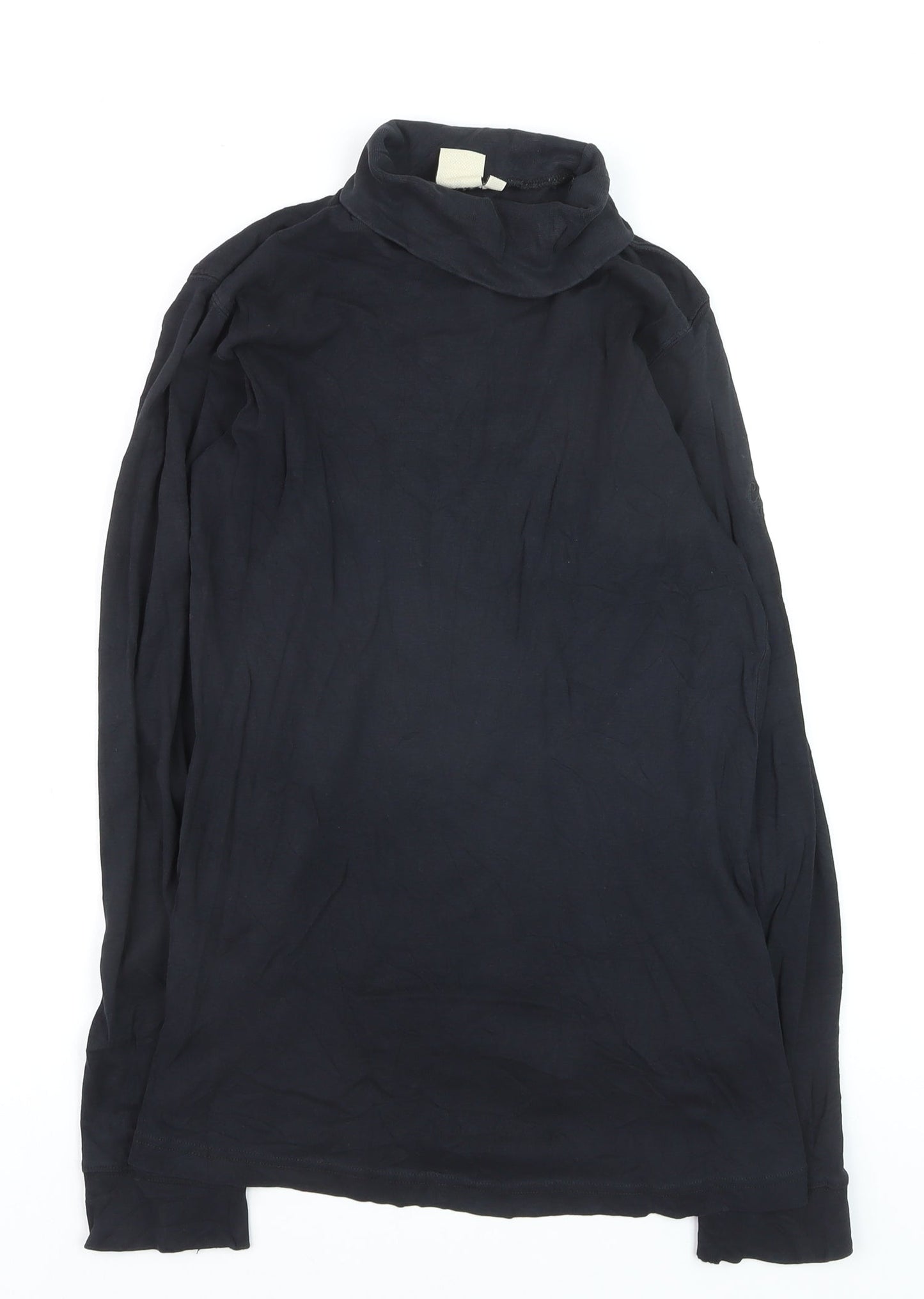 Cotton Traders Women Black M Roll Neck Long Sleeve Jumper 100% Cotton