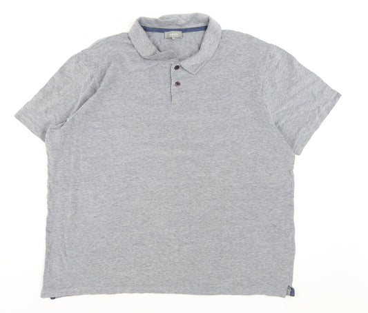 Jaeger Men's Grey 2XL Cotton Short Sleeve Polo Shirt