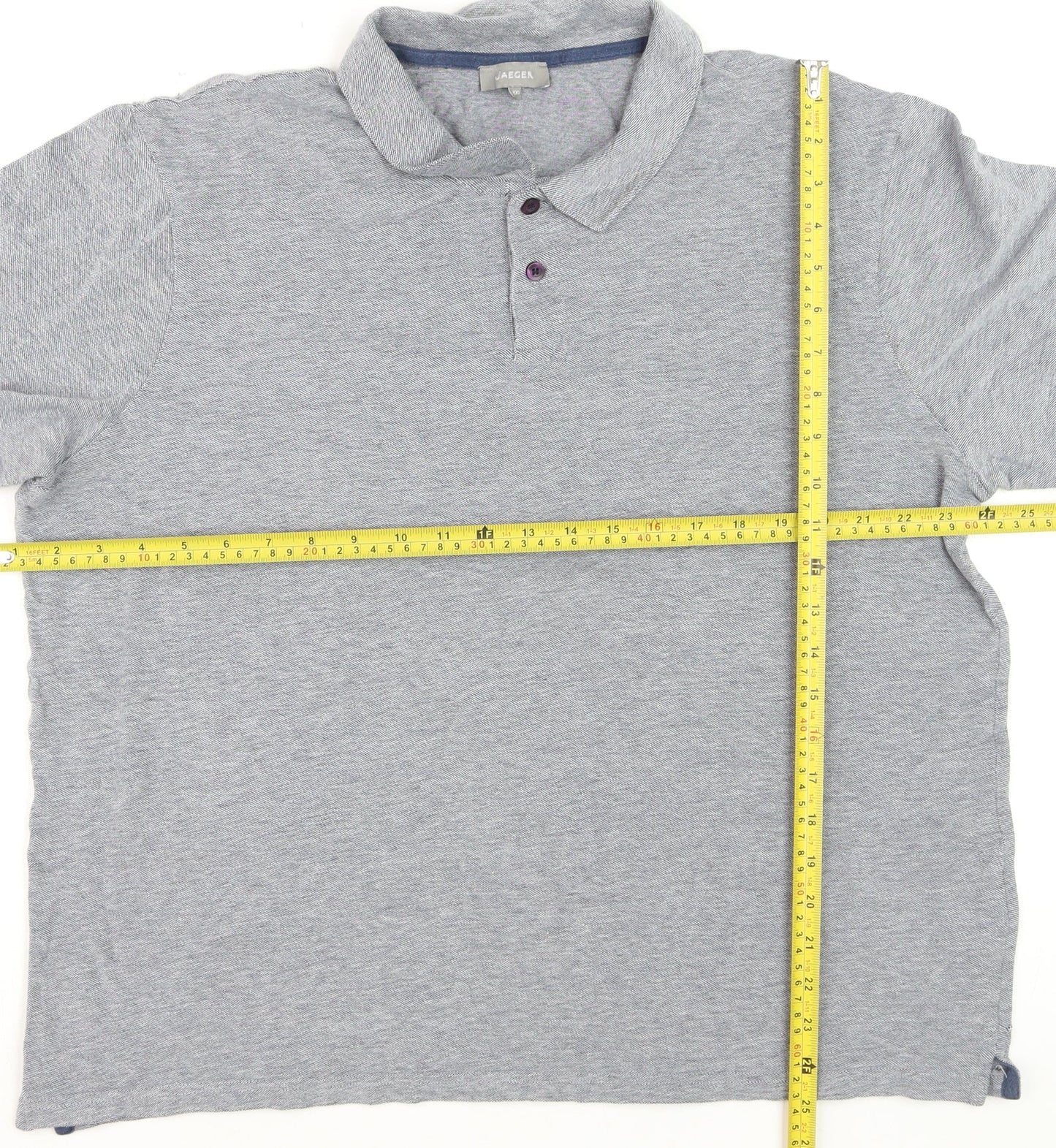 Jaeger Men's Grey 2XL Cotton Short Sleeve Polo Shirt