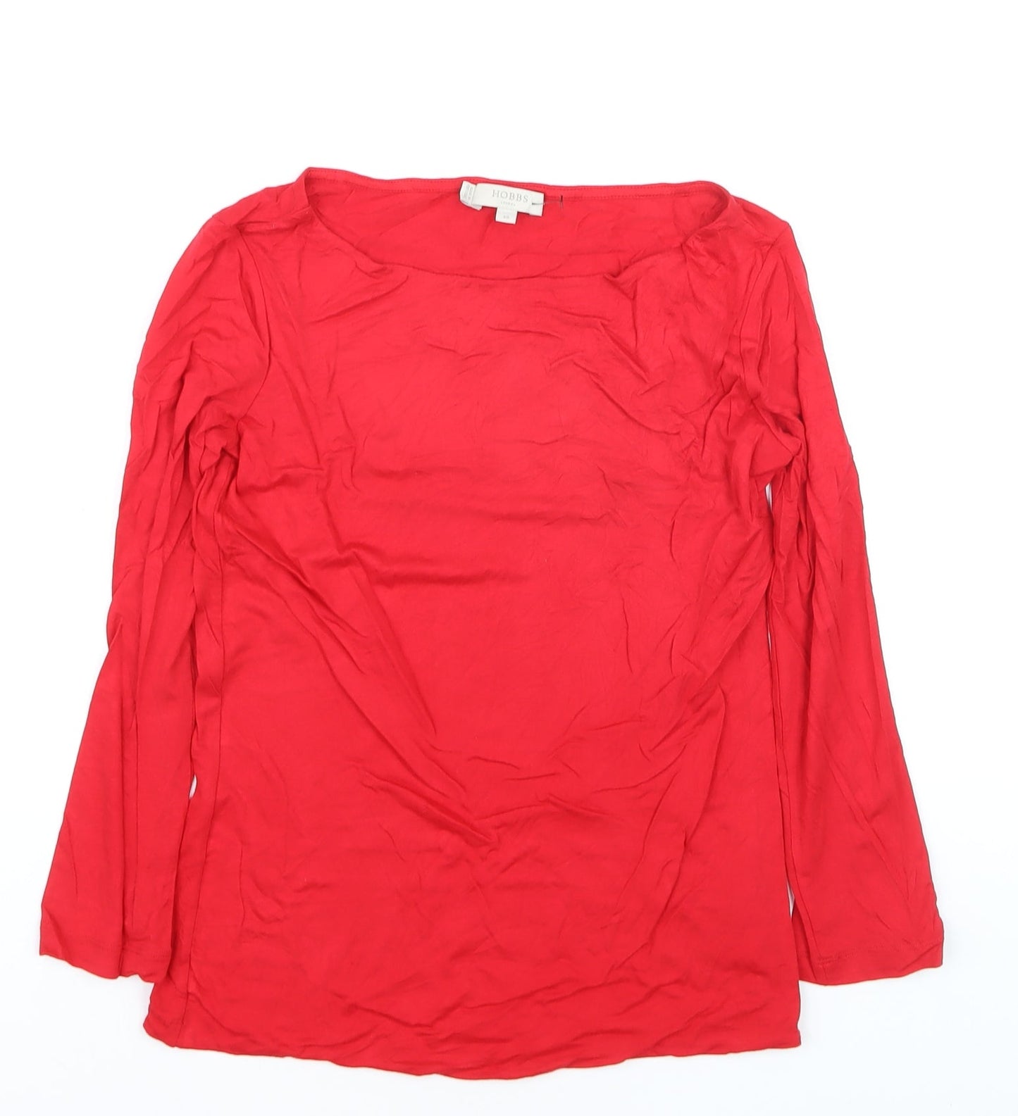 Hobbs Women Red Basic Long Sleeve Scoop Neck Jersey Top XS