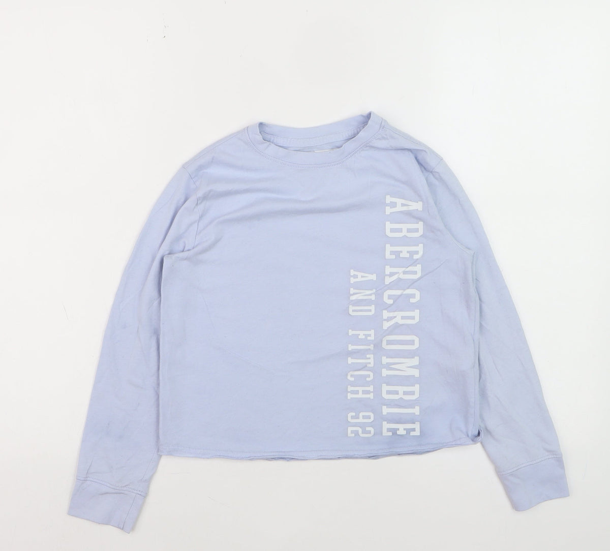 Abercrombie & Fitch Kids Girls Blue Long Sleeve Crew Neck Graphic T-Shirt 7-8 Years