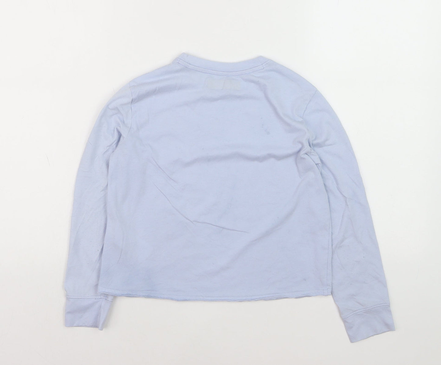 Abercrombie & Fitch Kids Girls Blue Long Sleeve Crew Neck Graphic T-Shirt 7-8 Years