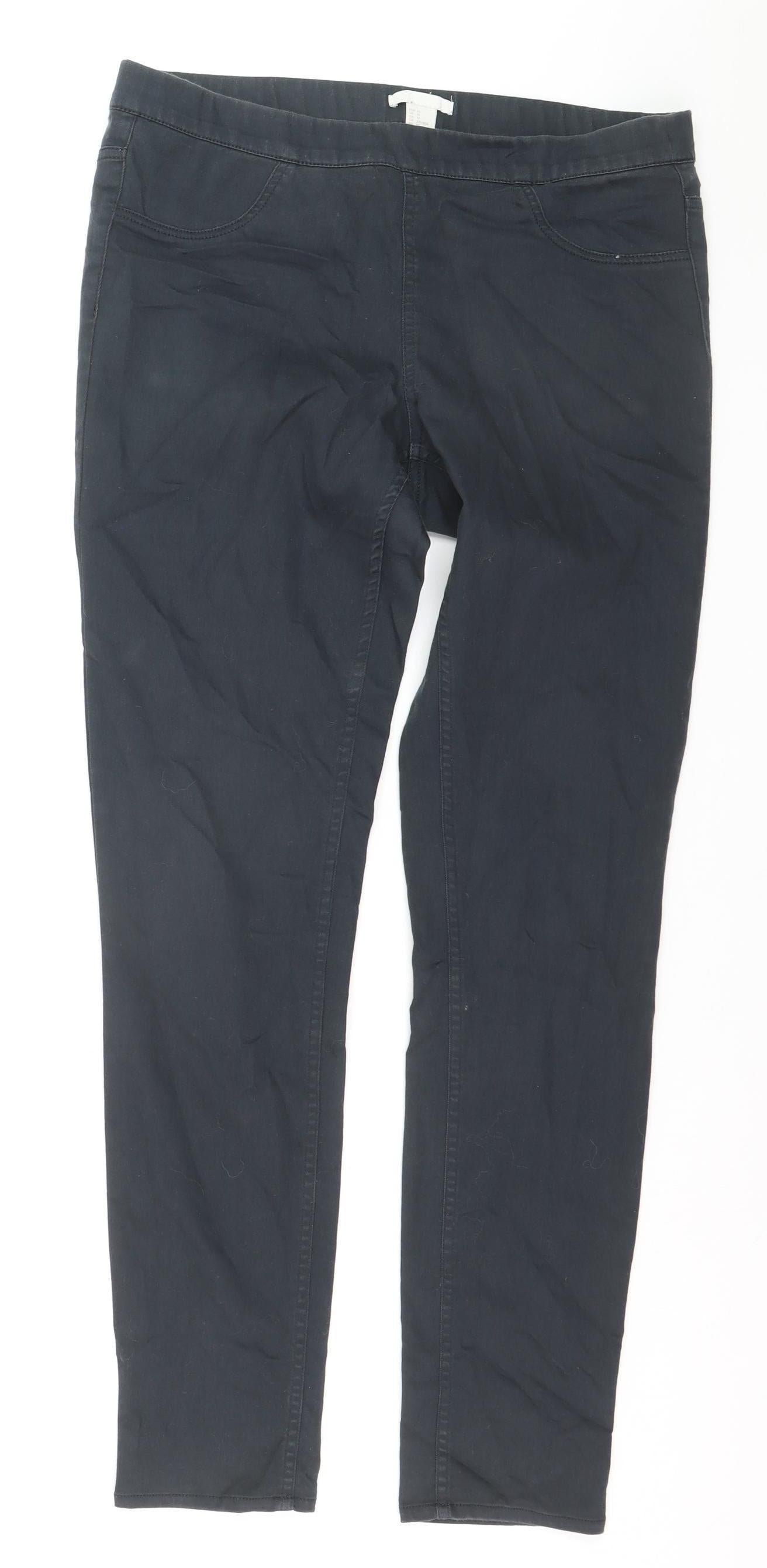 H&M Women's Black Size 14 Mid Rise Jegging Stretch Leggings