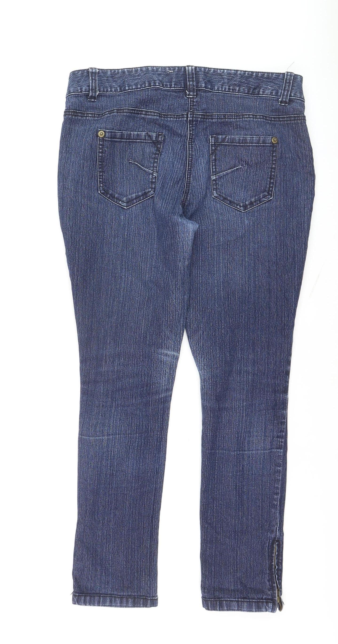 Debenhams Women’s Blue Denim Ankle Zip Slim Jeans Size 12
