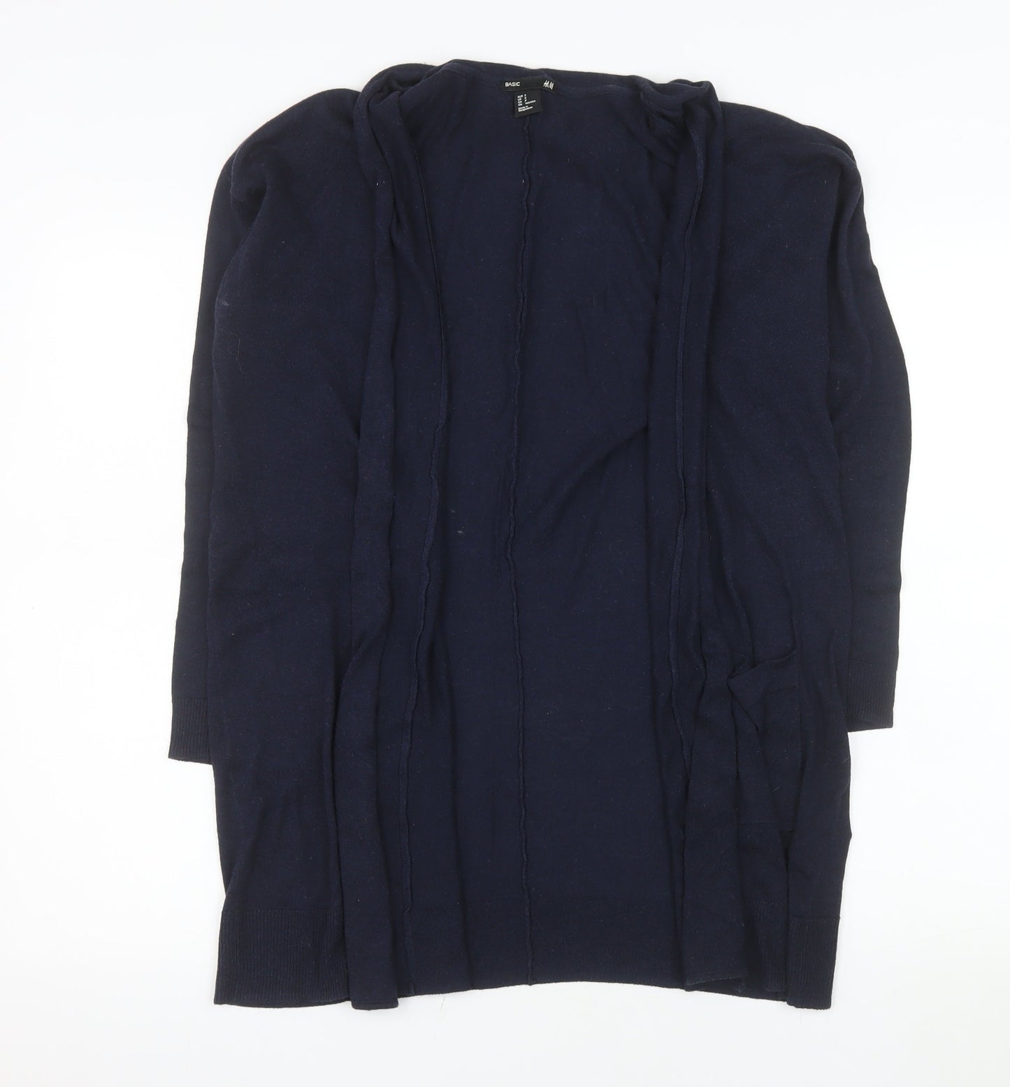 H&M Women’s Blue Longline Open Knit Cardigan Size 8