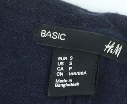 H&M Women’s Blue Longline Open Knit Cardigan Size 8