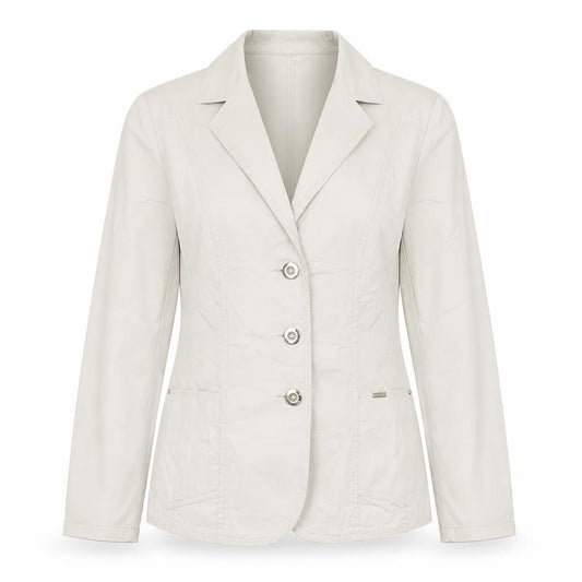 Artex-t Women Beige Cotton Blend Tailored Blazer UK 16