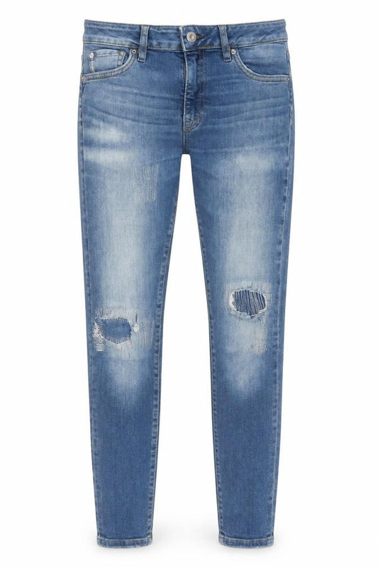 Superdry Men's Blue Distressed Slim Fit Skinny Jeans 28W 30L Denim