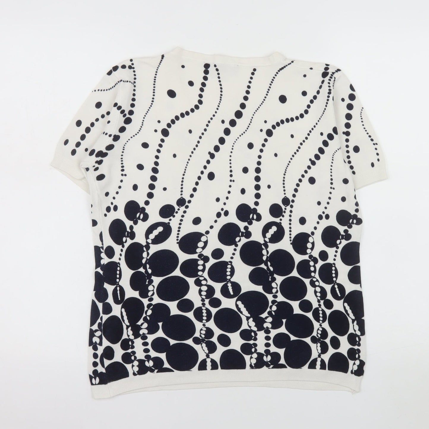 YOU YOU Women’s White Geometric Short Sleeve Stretch T-Shirt Size XL