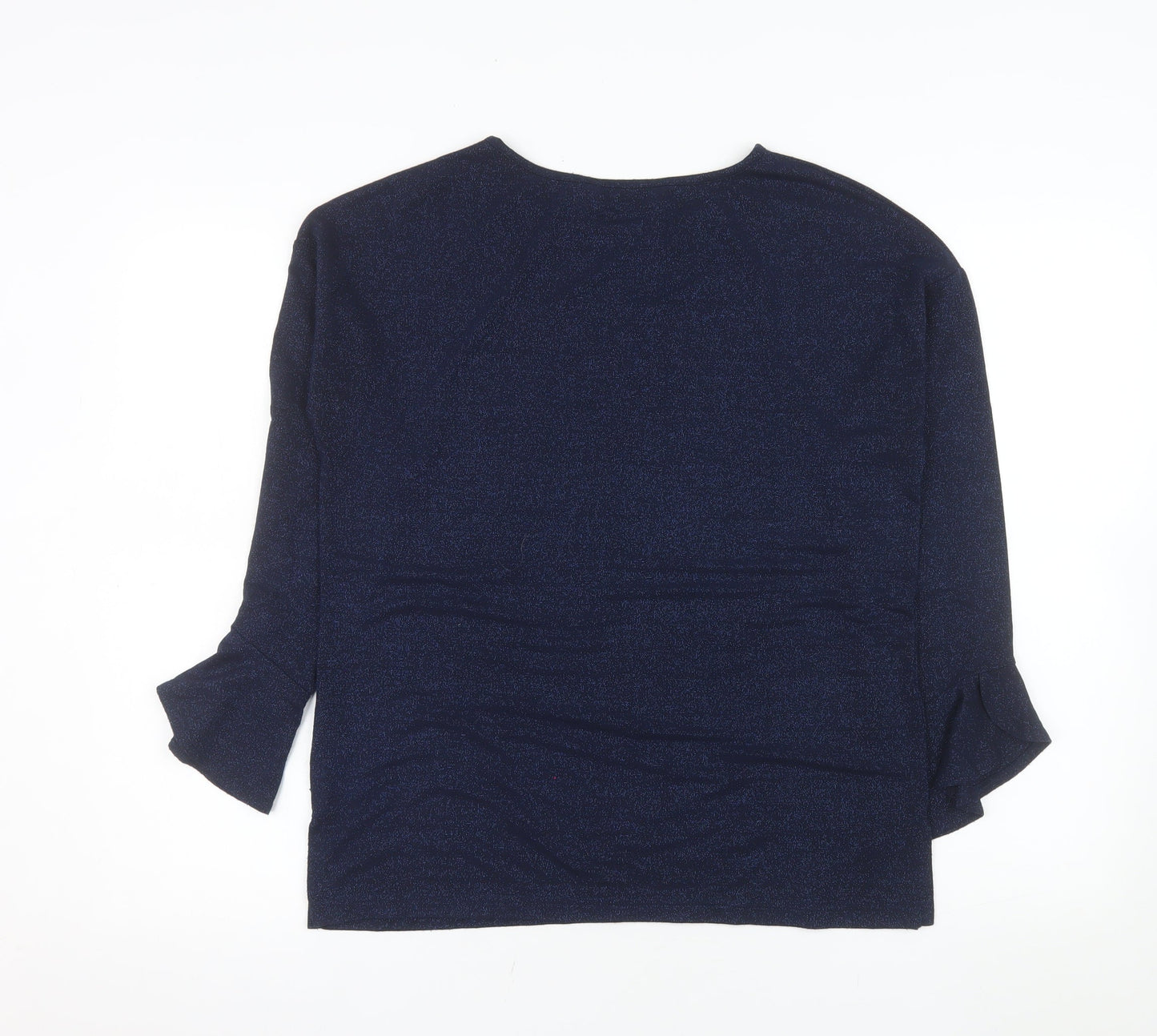 Dunnes Women’s Blue Glitter Long Sleeve Knit Blouse Size 10