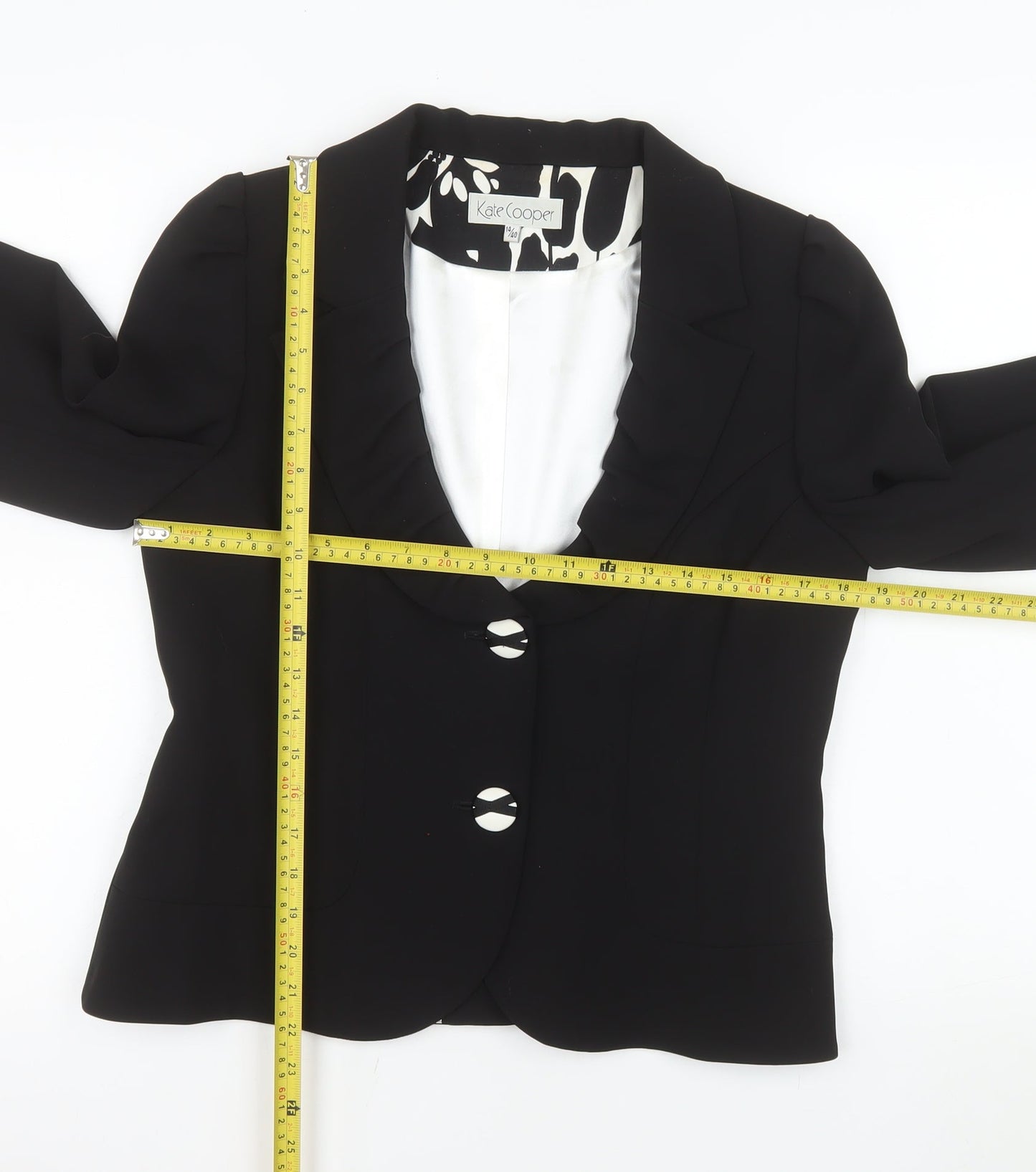 Kate Cooper Women's Black Size 14 Tailored Blazer Jacket