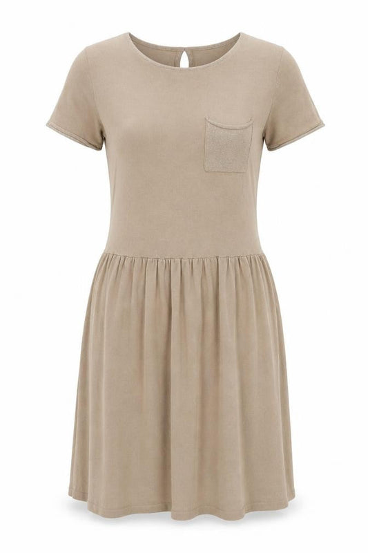 Grace & Mila Women’s Beige Skater Dress Size S Short Sleeve Knit
