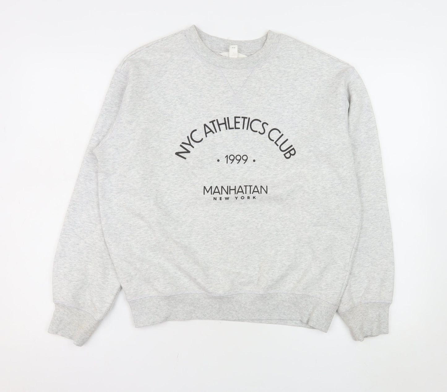 H&M Womens Grey NYC Athletics Club Sweatshirt XS Cotton Blend