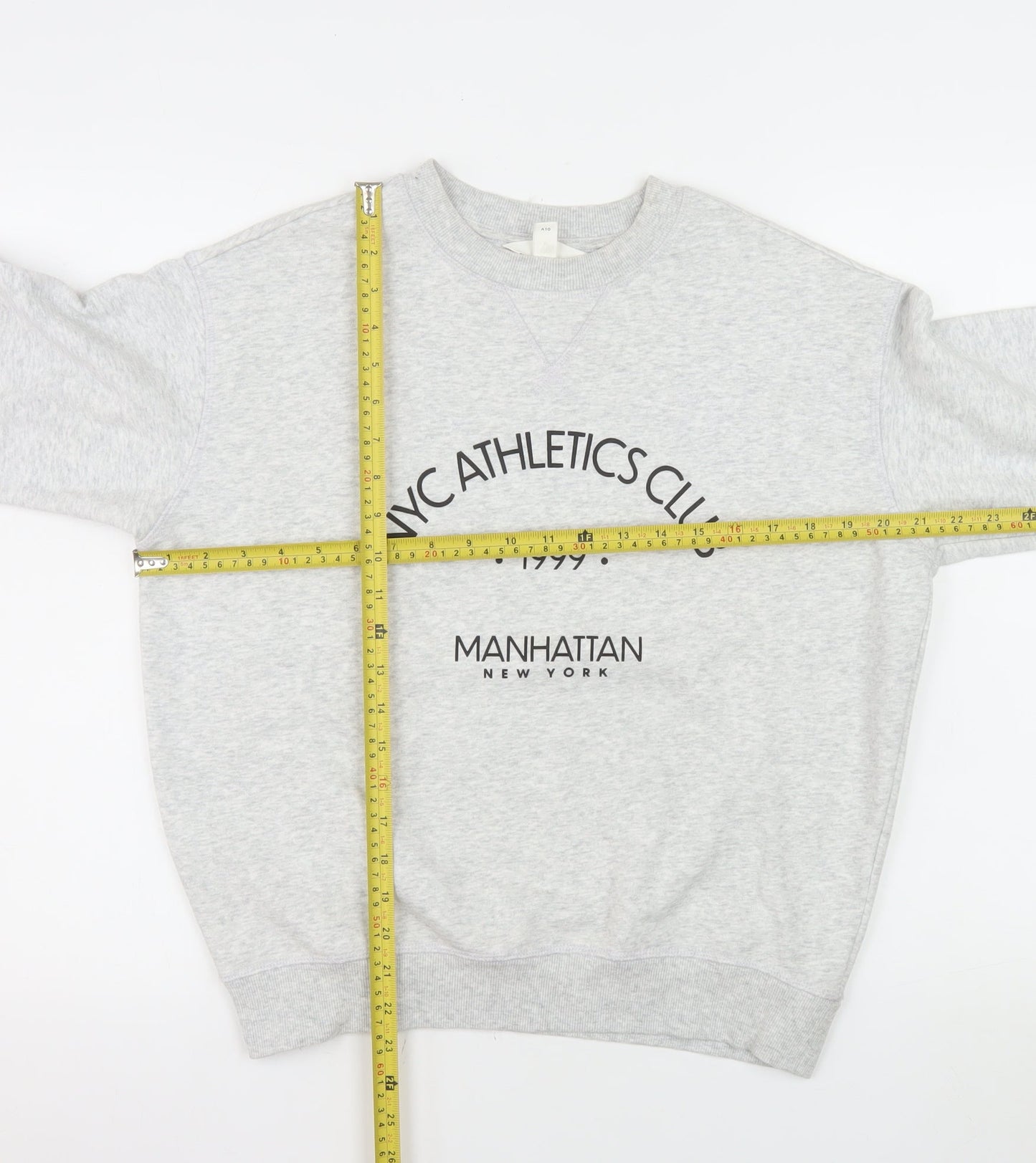 H&M Womens Grey NYC Athletics Club Sweatshirt XS Cotton Blend