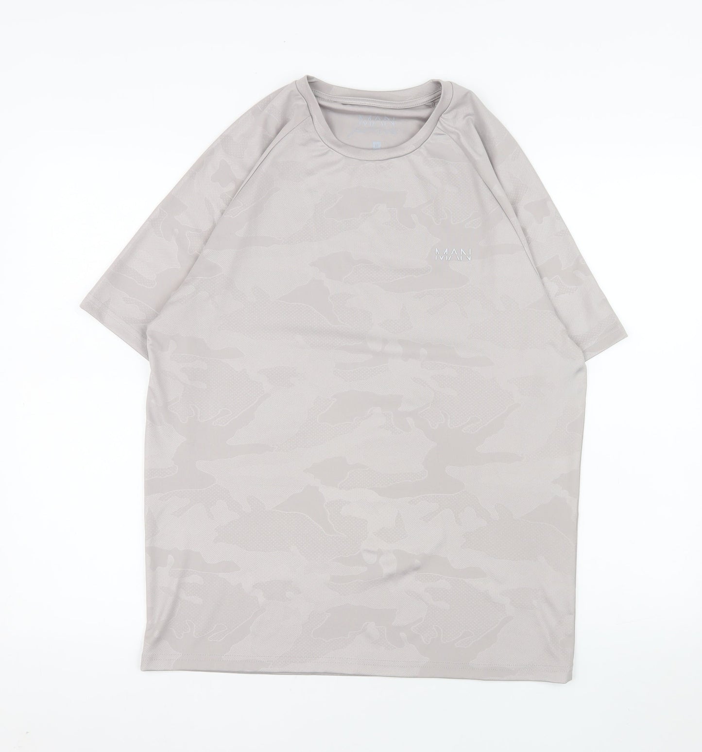 MAN Active Mens Grey Camouflage Short Sleeve Athletic T-Shirt Size M