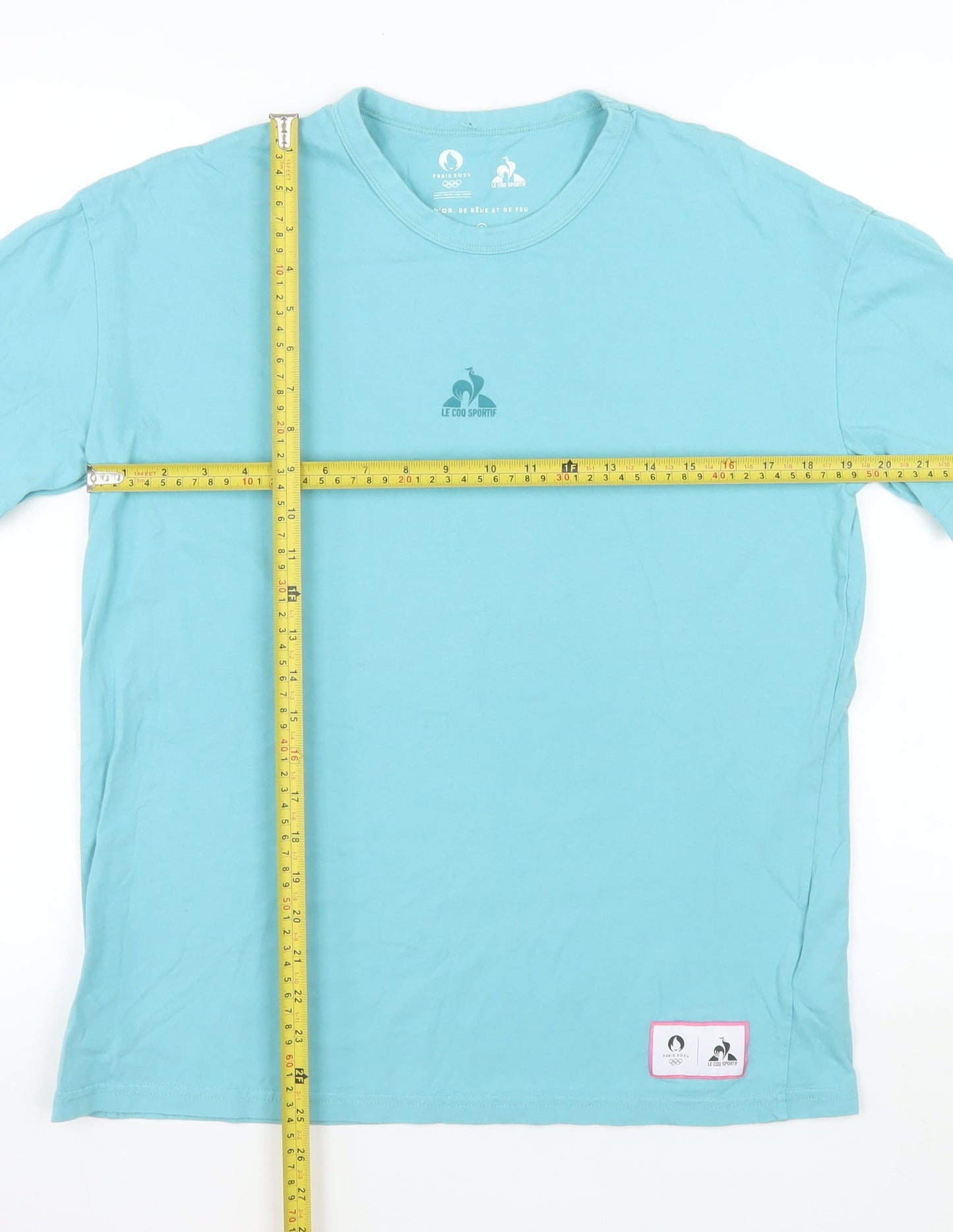 Le Coq Sportif Men’s Blue Paris 2024 Olympic Cotton T-Shirt Size S