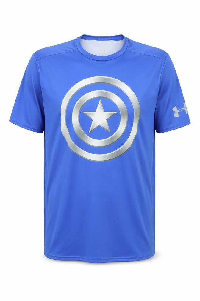 Under Armour Men Blue XL Compression Superhero Graphic T-Shirt