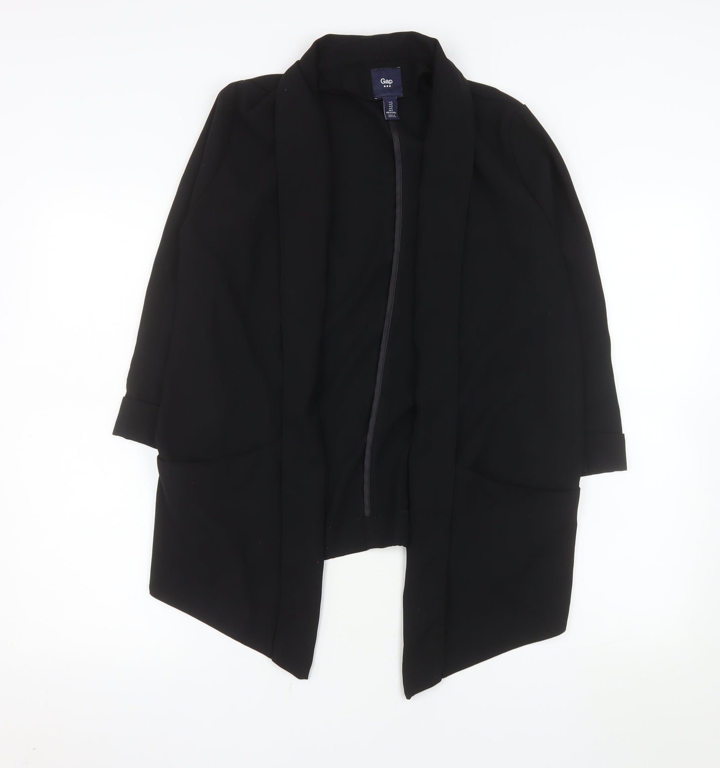 Gap Women Black Shawl Collar Blazer Jacket Size S Polyester Regular Fit