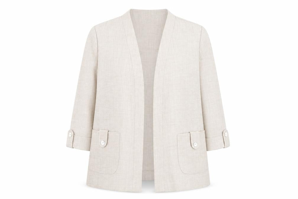 Eastex Women Beige Regular Fit Open Front Suit Jacket UK 10