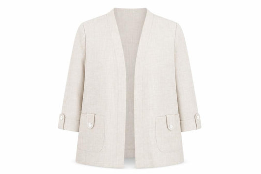 Eastex Women Beige Regular Fit Open Front Suit Jacket UK 10