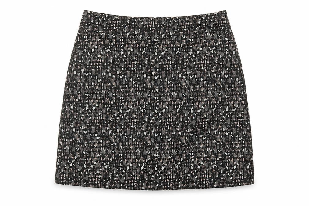 DKNY Women’s Black Geometric Pencil Skirt Size 10 Stretch Twill