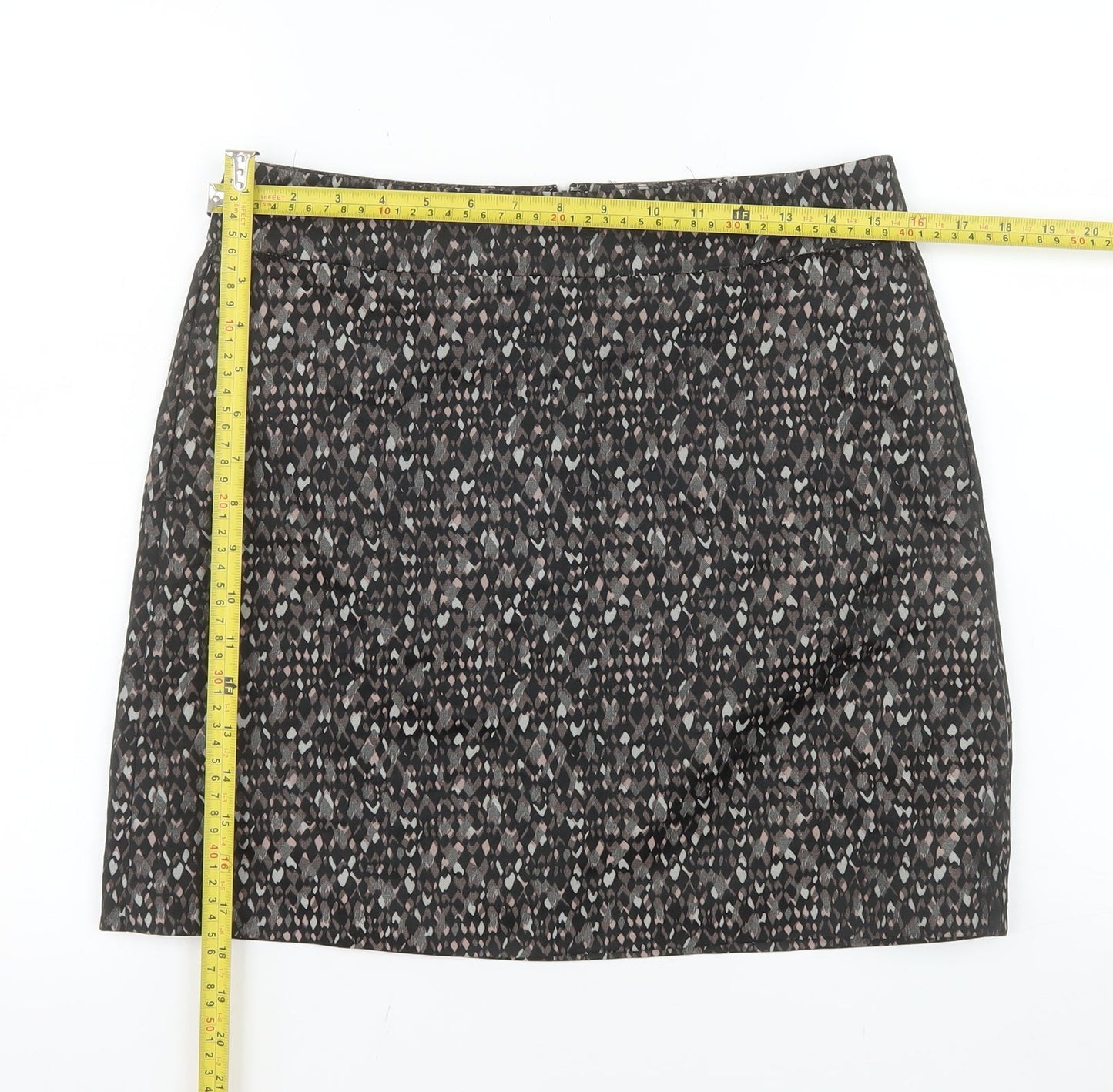 DKNY Women’s Black Geometric Pencil Skirt Size 10 Stretch Twill
