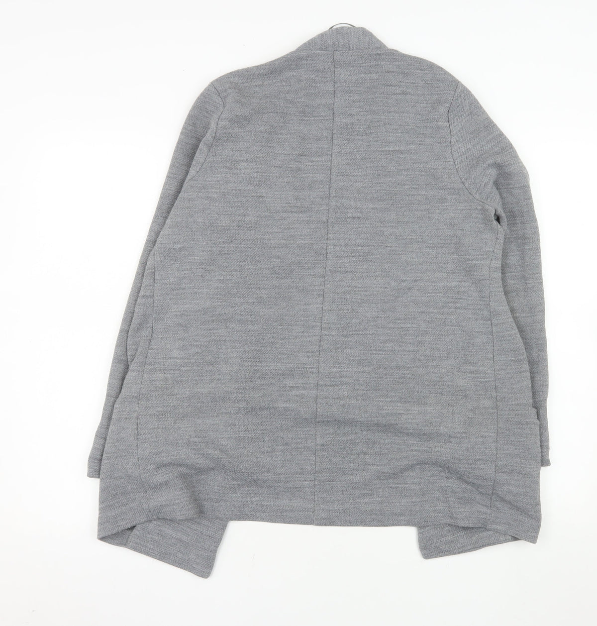 River Island Women Grey Size 10 Regular Long Sleeve Knit Blazer
