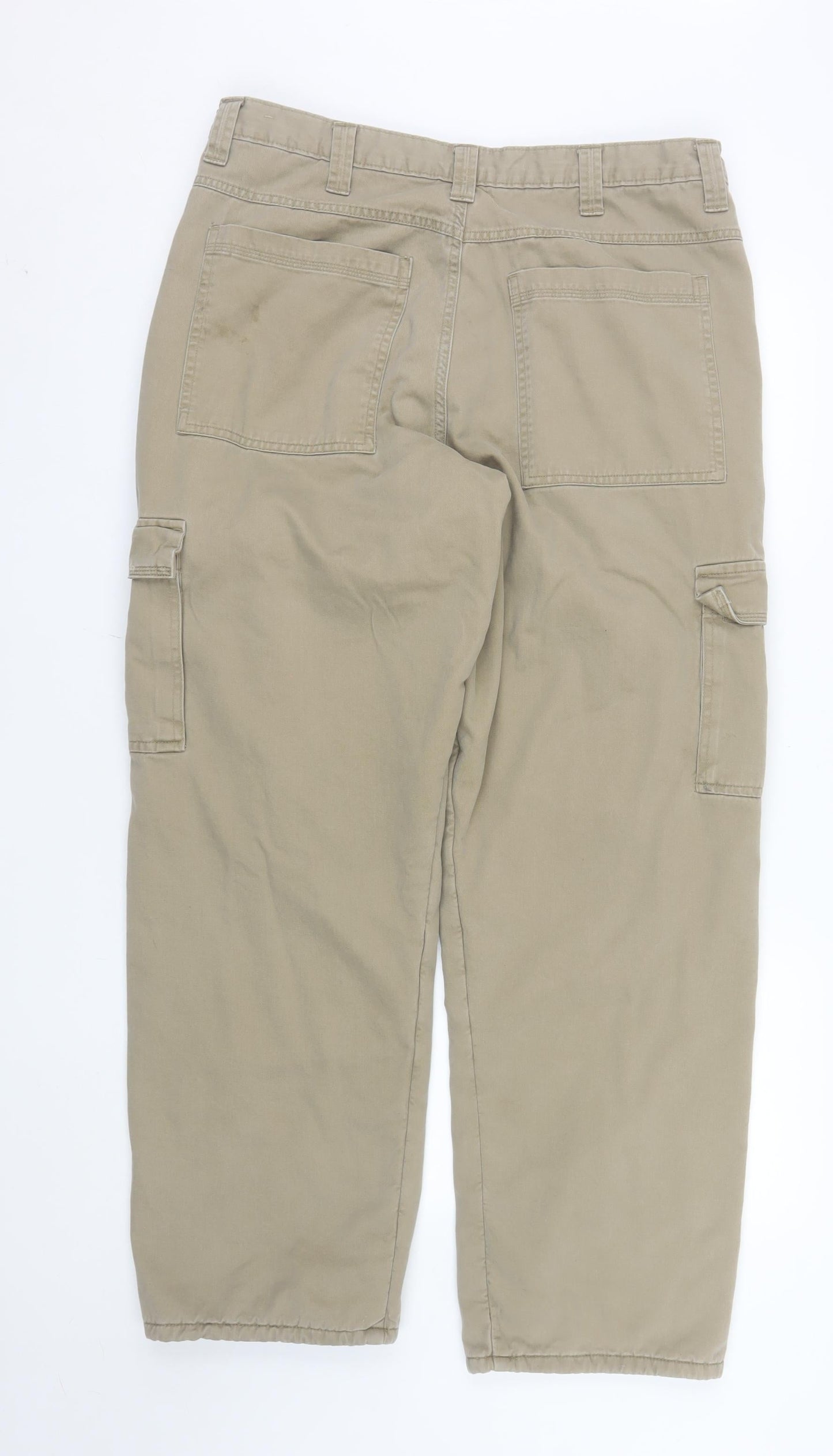 Wrangler Men's Beige Cargo Trousers 36x32 Cotton Workwear Pants