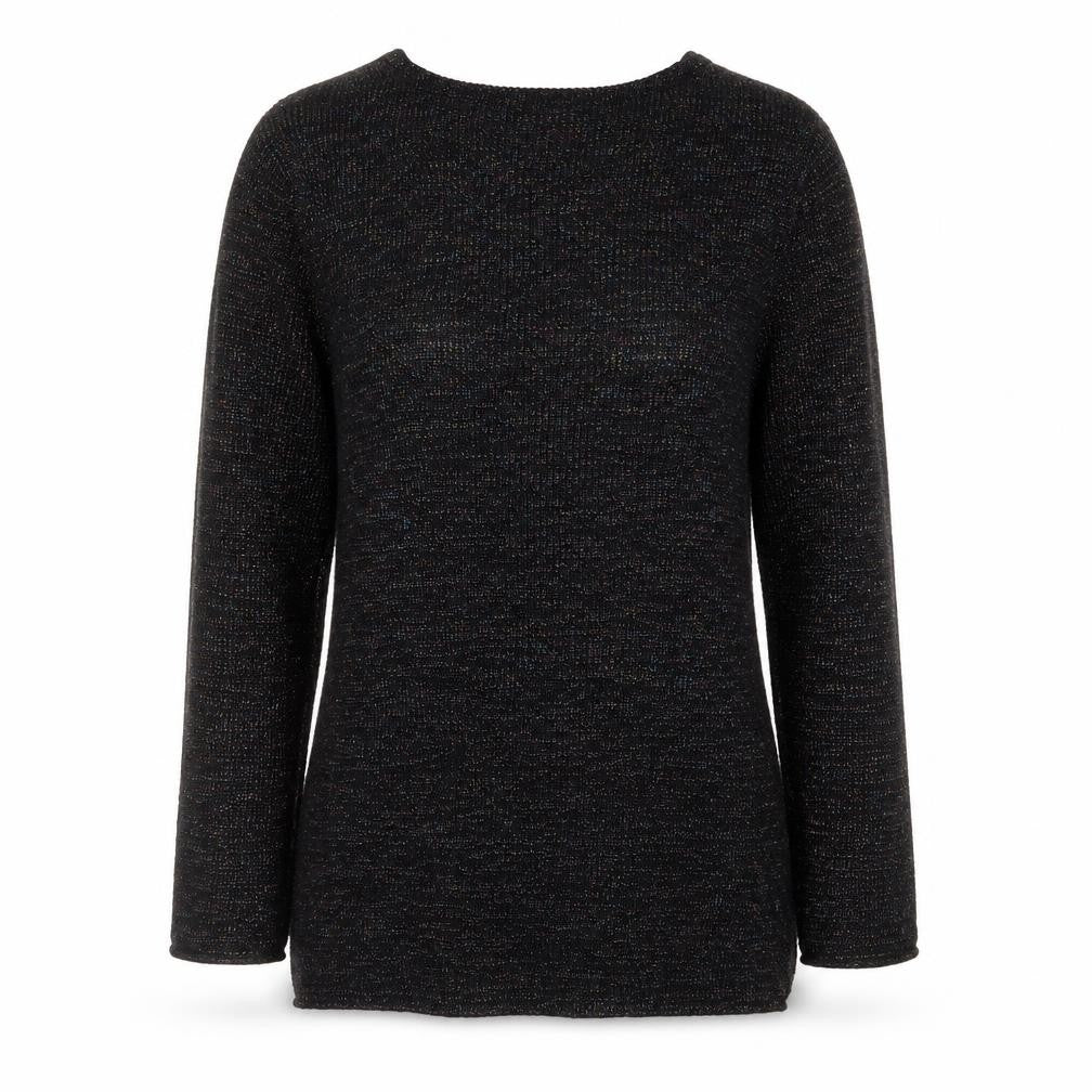 Papaya Women's Black V-Neck Knit Long Sleeve Pullover Jumper Size S