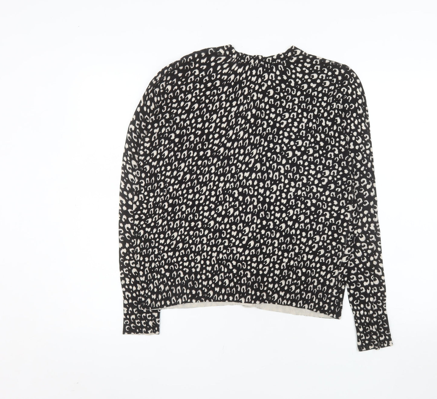 Principle Women’s Black Animal Print Knit Cardigan Size 14