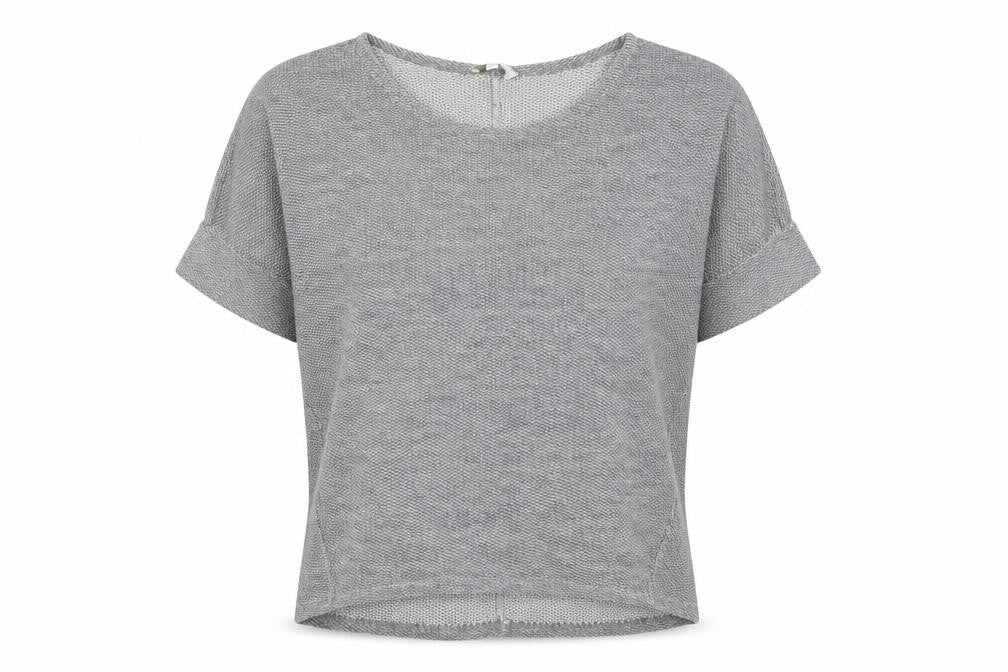 Apricot Women Grey Short Sleeve Knit Jumper S/M Relaxed Fit