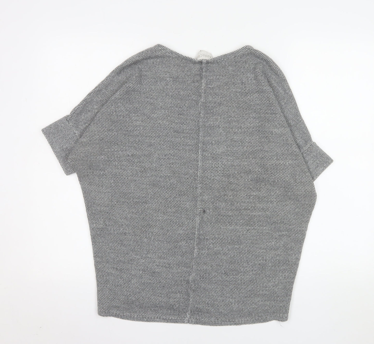 Apricot Women Grey Short Sleeve Knit Jumper S/M Relaxed Fit
