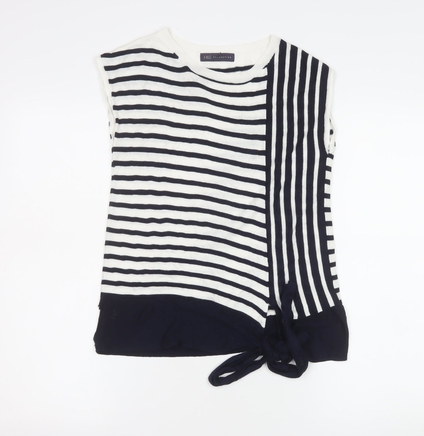 Marks and Spencer Womens Multicoloured Striped Knit Sleeveless Top Size 8