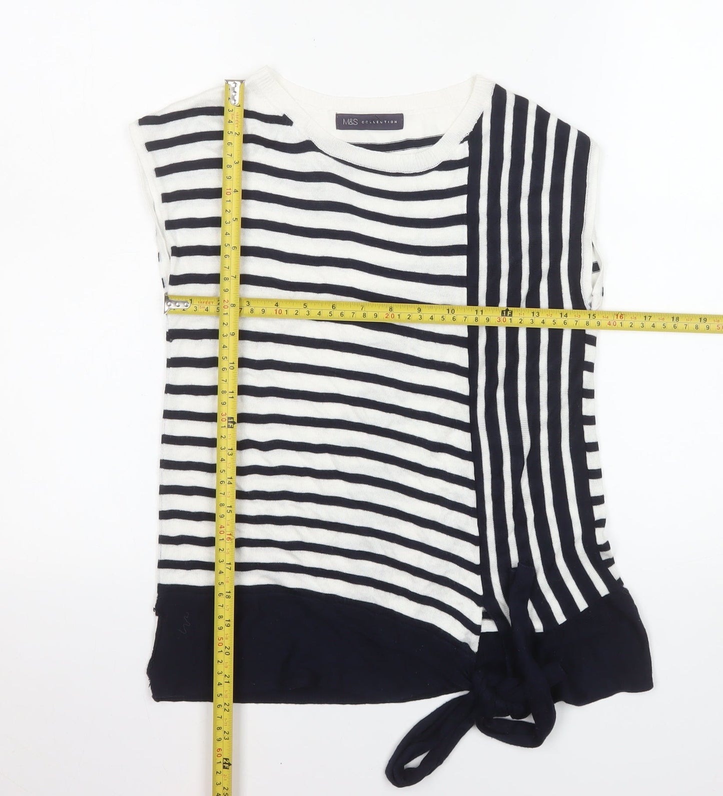 Marks and Spencer Womens Multicoloured Striped Knit Sleeveless Top Size 8