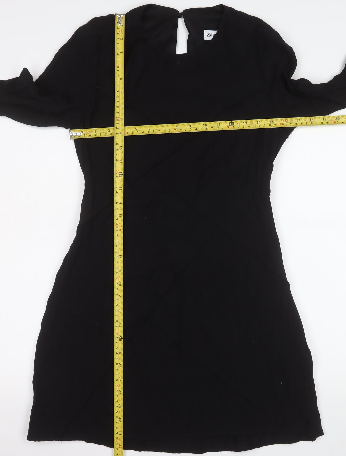 Zara Women Black Knee Length Sheath Dress Size 12