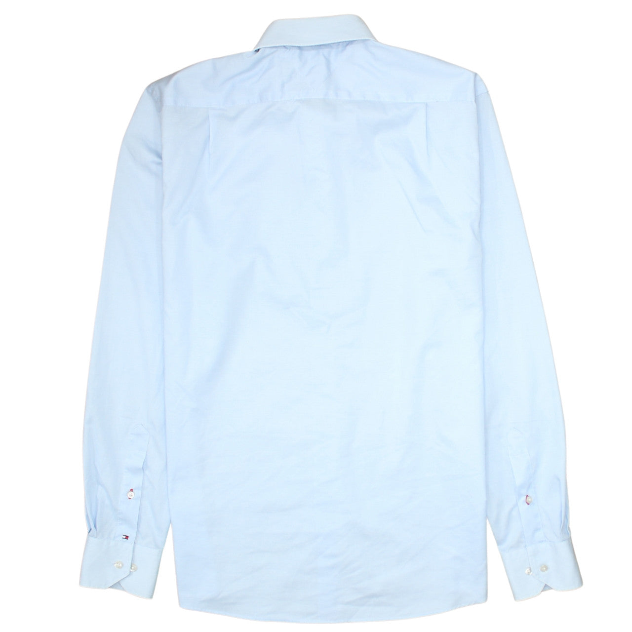 Tommy Hilfiger Men’s Light Blue Cotton Long Sleeve Button-Up Shirt 15.5