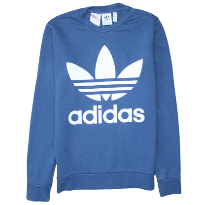 Additional front view of adidas boys’ blue 13-14 years pullover crew neck logo sweatshirt