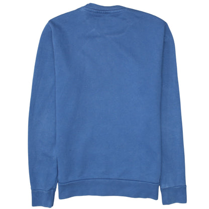 Brand and care label for adidas boys’ blue 13-14 years pullover crew neck logo sweatshirt